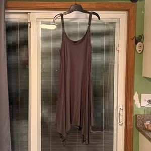 torrid olive green Sleeveless Asymmetrical Hem Swing Dress